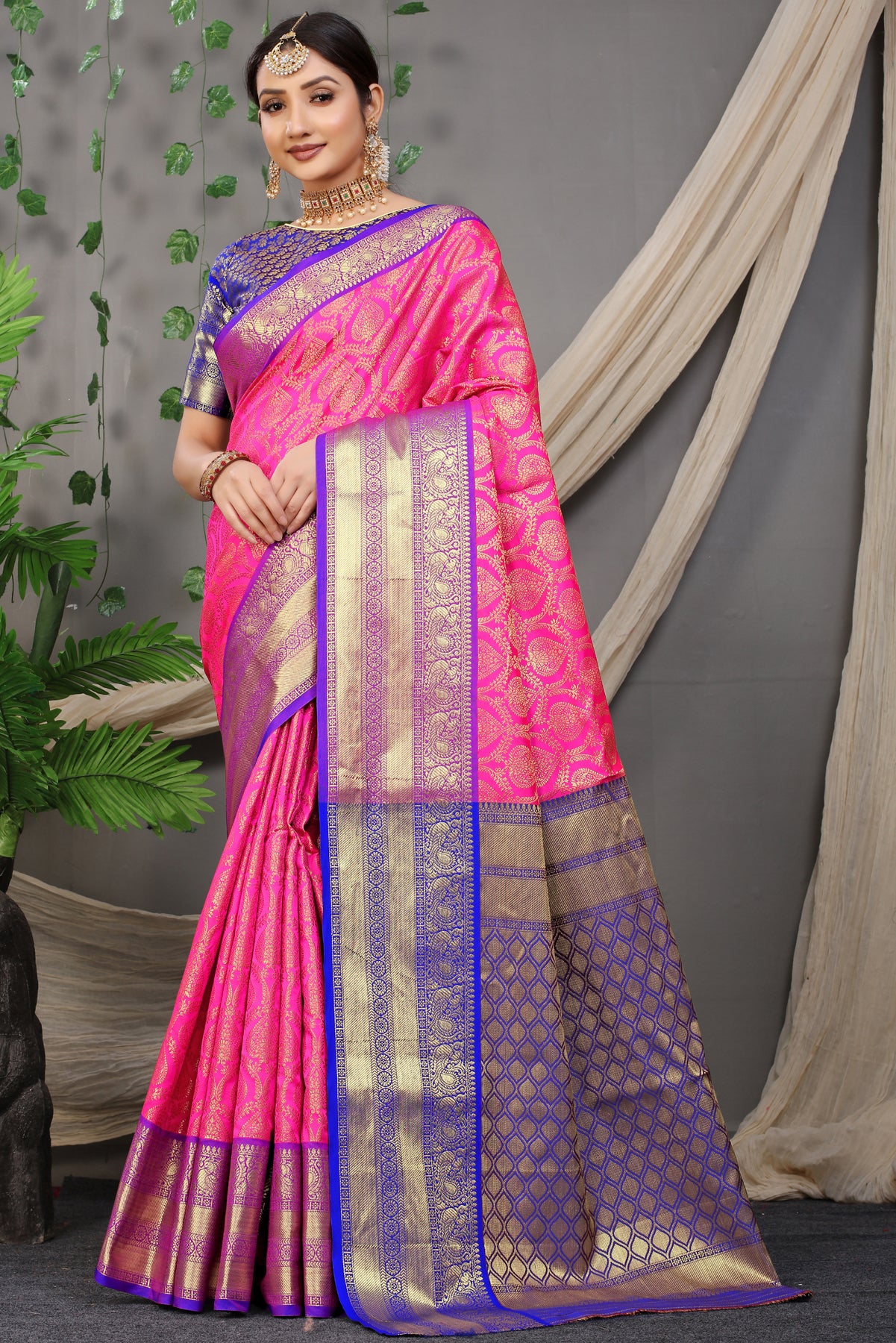 Pink Pattu Kanjivaram Silk Saree