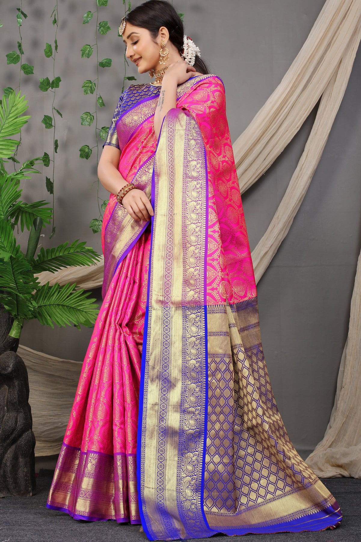 Pink Pattu Kanjivaram Silk Saree