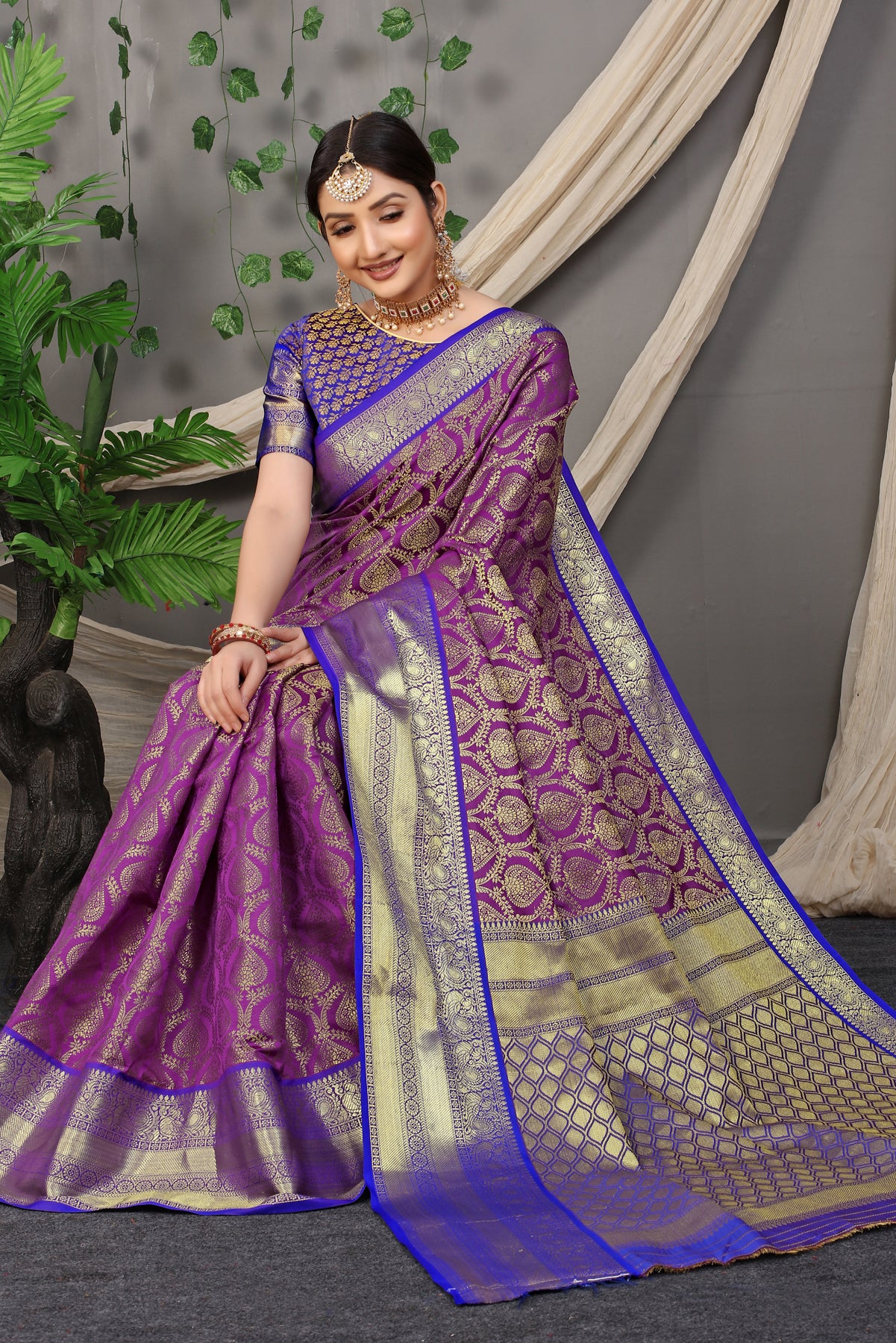 Purple Pattu Kanjivaram Silk Saree