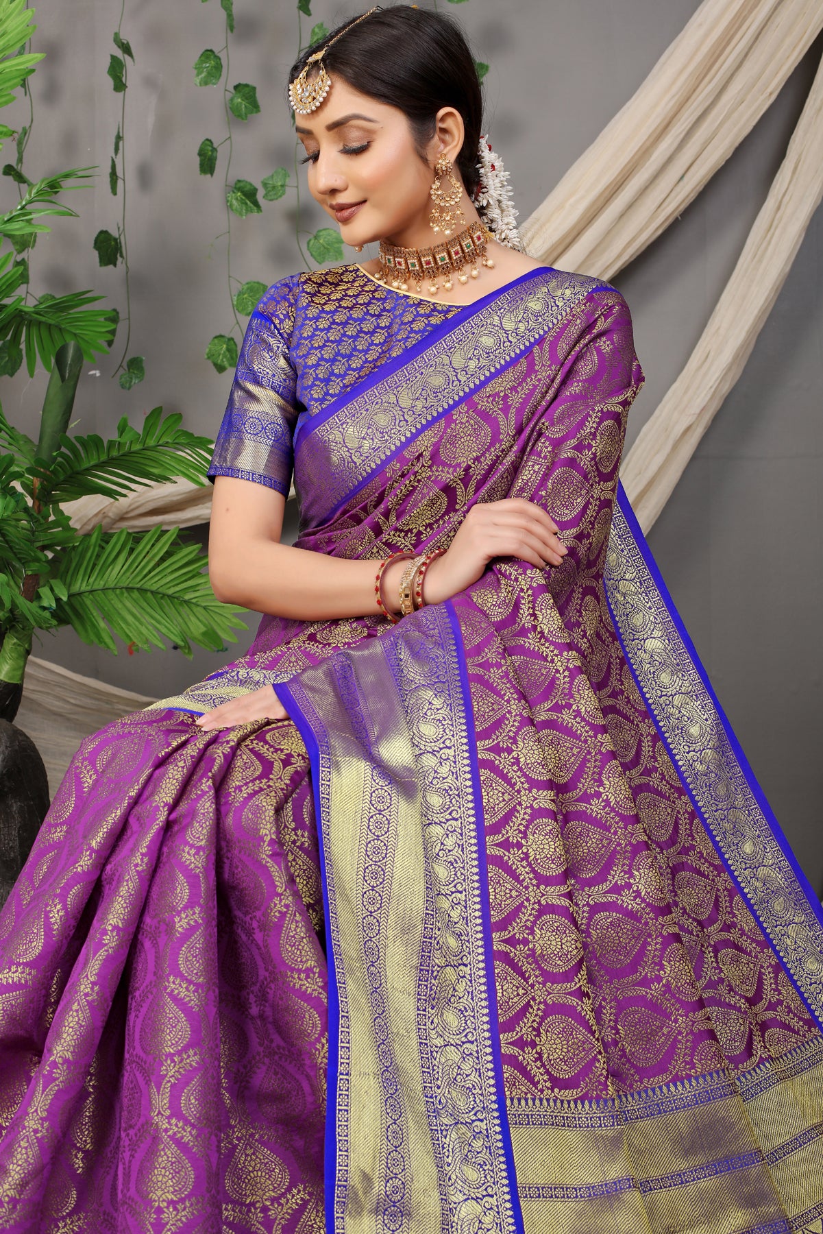 Purple Pattu Kanjivaram Silk Saree