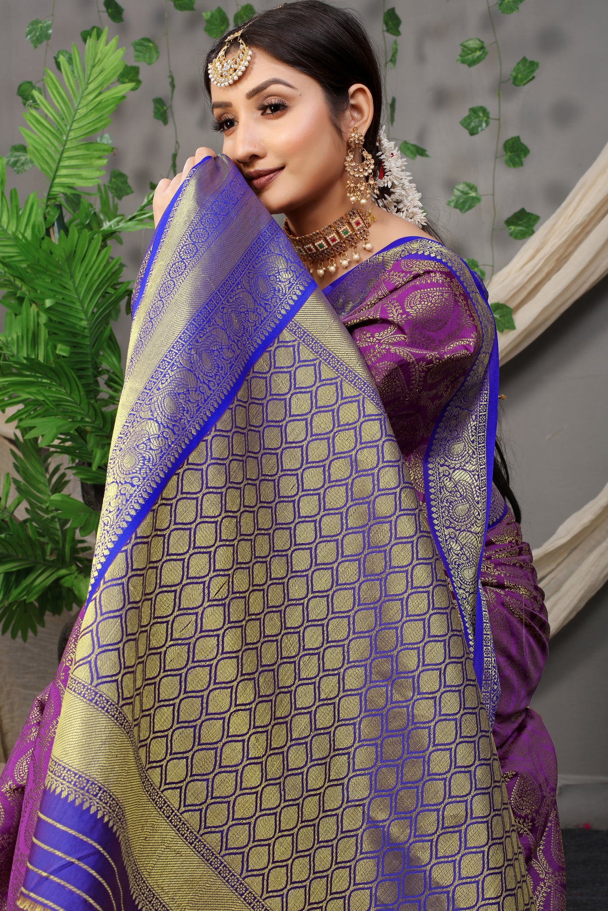 Purple Pattu Kanjivaram Silk Saree