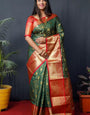 Green And Red Kanchipuram Handloom pattu Weaving Banarasi Silk Saree